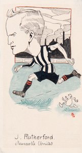Jock Rutherford, Newcastle United, Drawing for a Set of Cigarette Cards, 1907